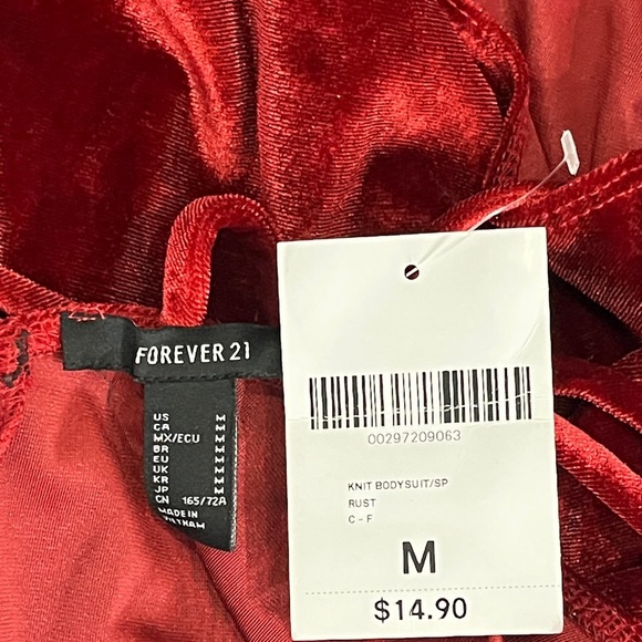 Forever 21 Velvet Bodysuit NWT Size M - Picture 5 of 5